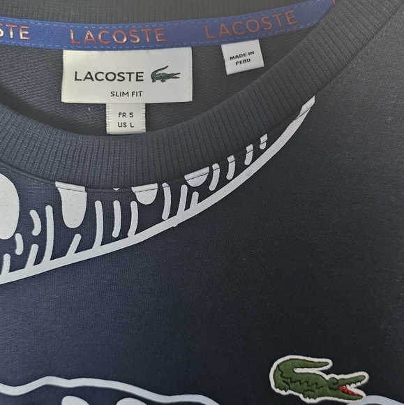 Lacoste logo sweatshirt sz 5 slim fit - Picture 3 of 3